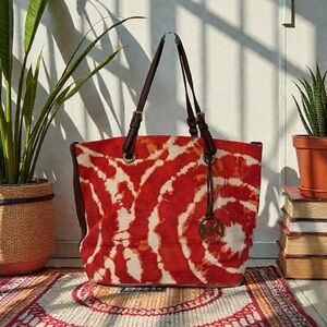 Michael Kors Red Tie-Dye Tote Bag